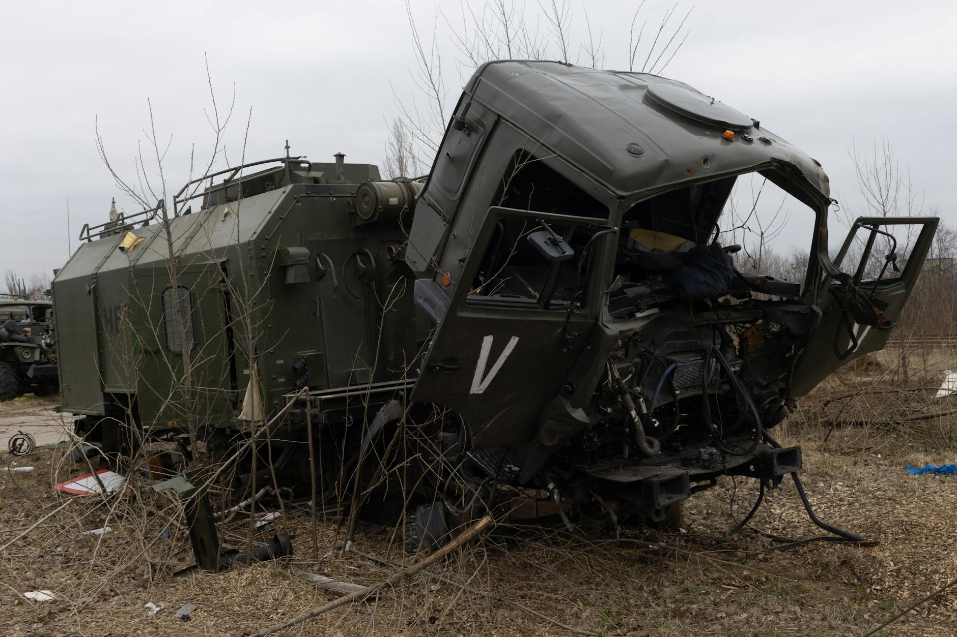 crashed military vehicle